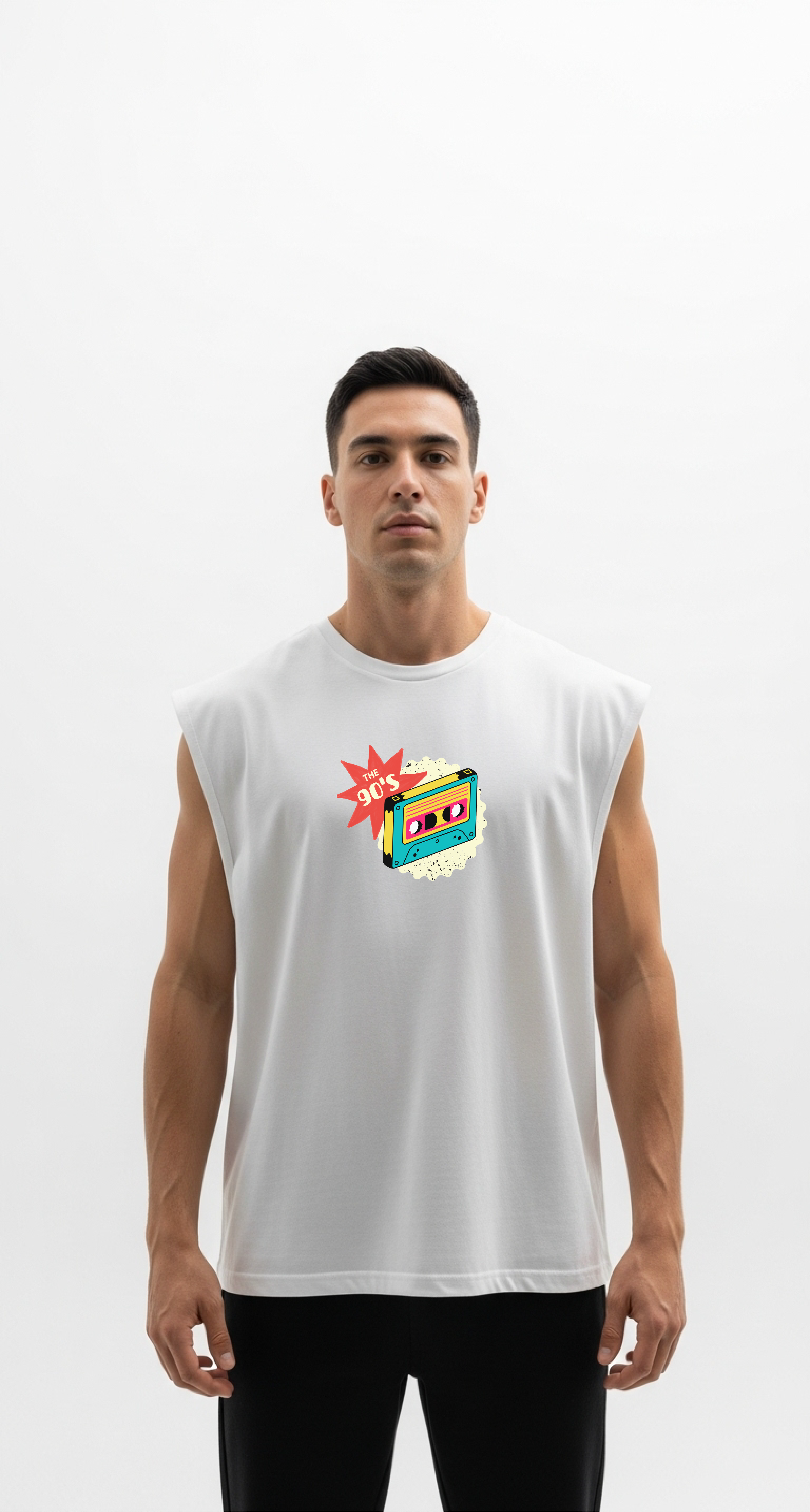 The 90's - Fitness Uyumlu Baskılı Unisex Sıfırkol T-shirt - Regular Kalıp