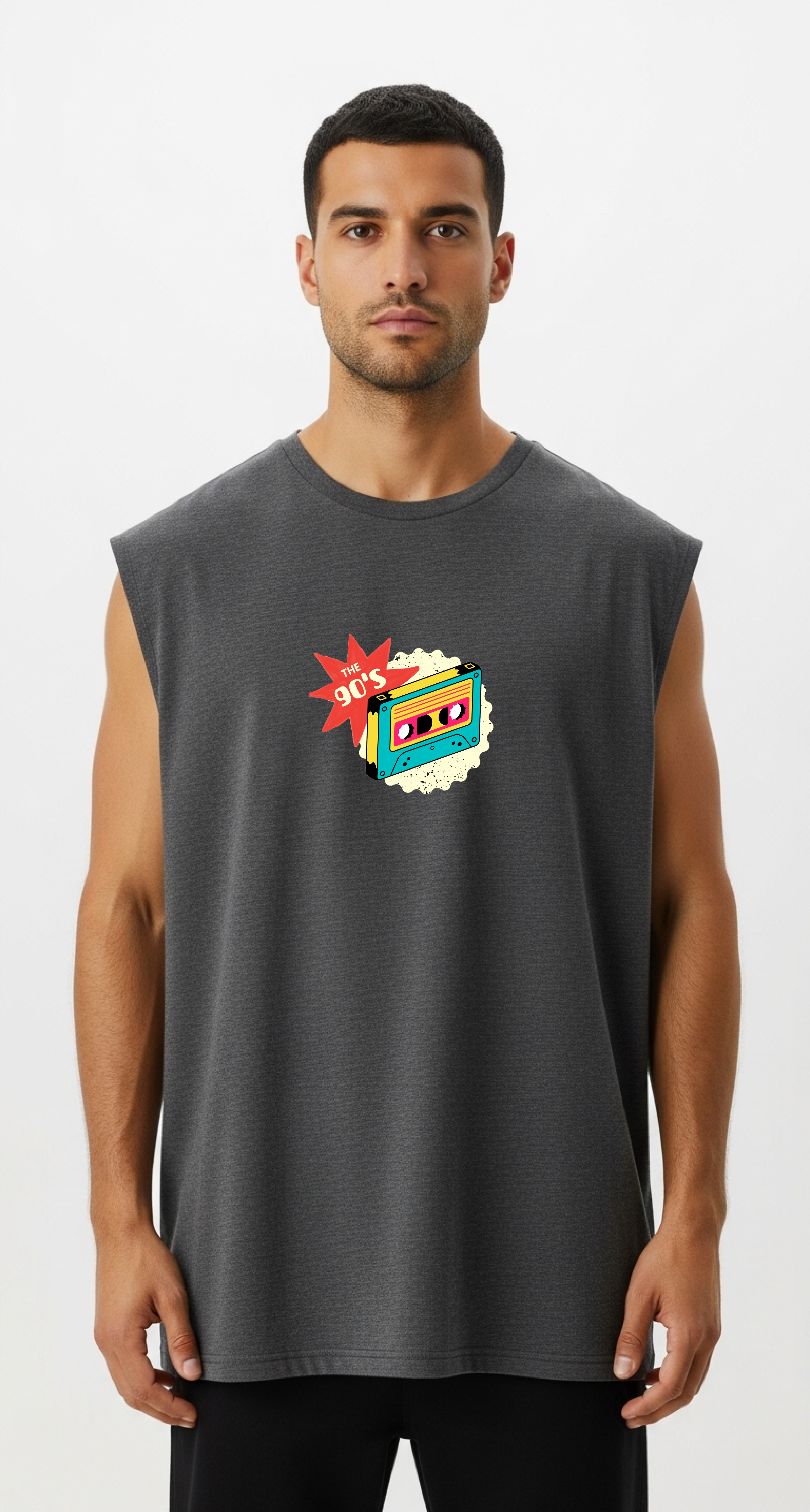 The 90's - Fitness Uyumlu Baskılı Unisex Sıfırkol T-shirt - Regular Kalıp