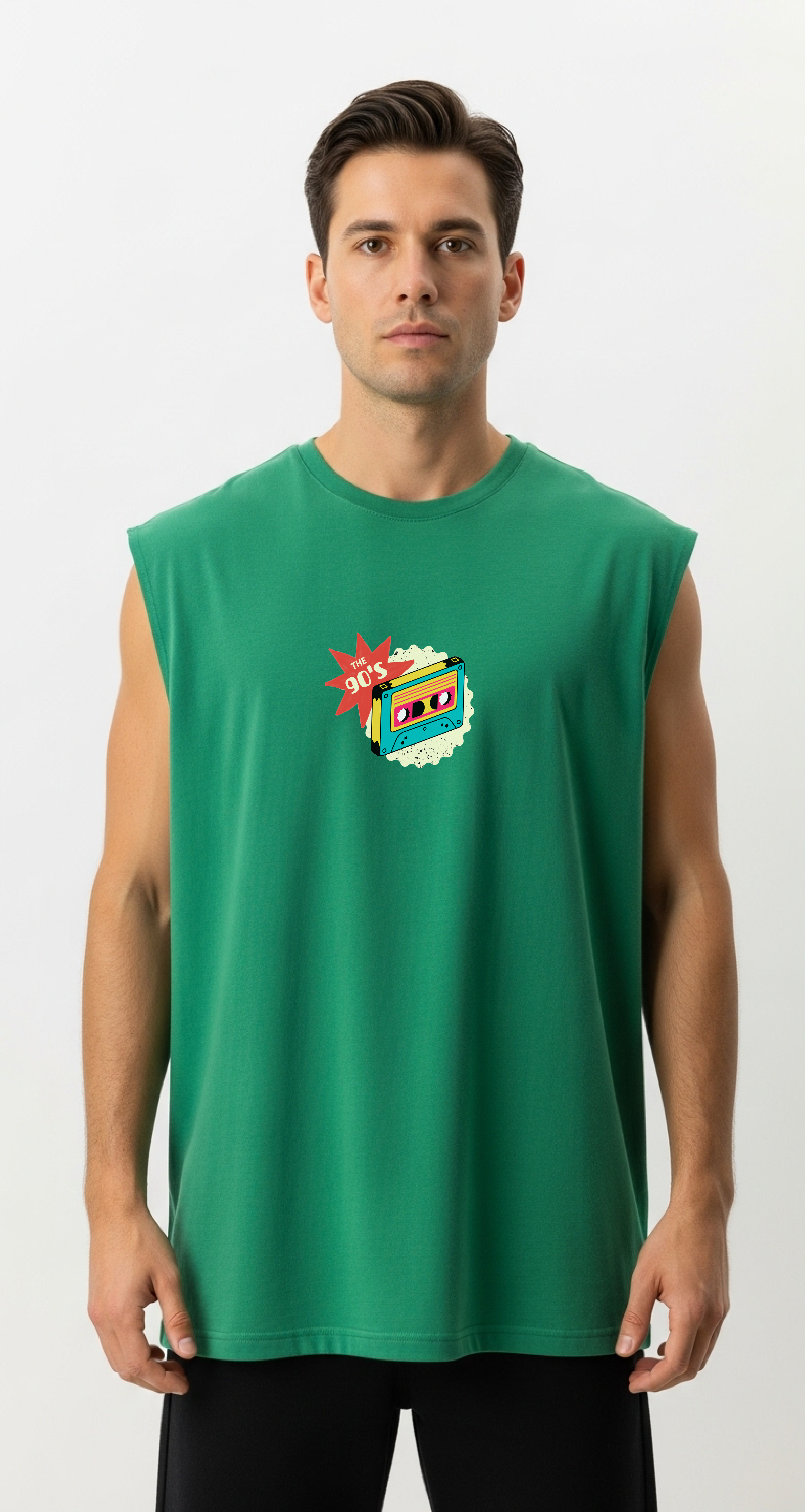 The 90's - Fitness Uyumlu Baskılı Unisex Sıfırkol T-shirt - Regular Kalıp