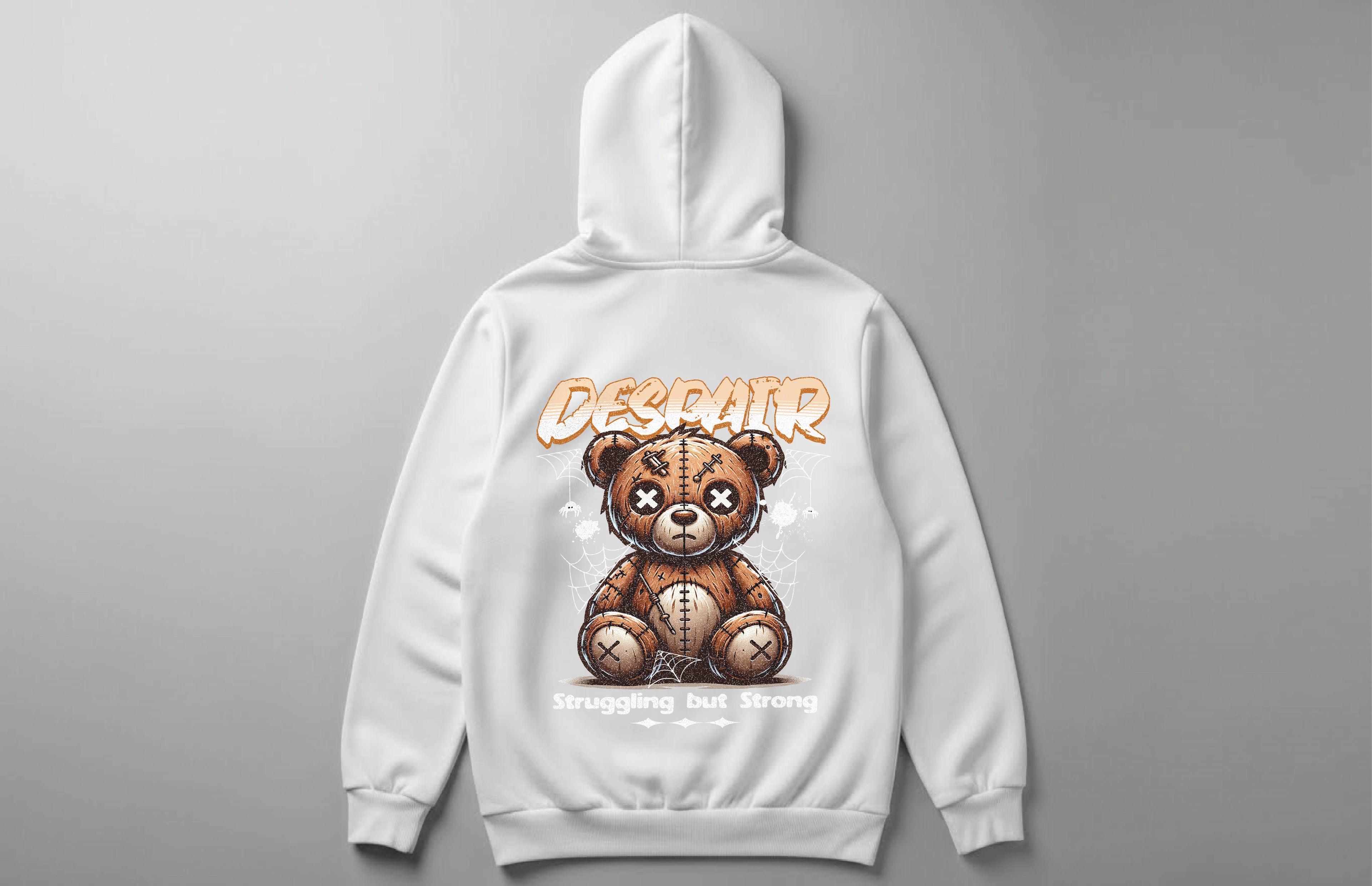 Bear Despair - Sırt Baskılı Unisex Hoodie - Regular Kalıp