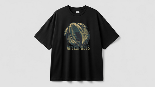 Air Express - Baskılı Unisex Tişört - Oversize Kalıp