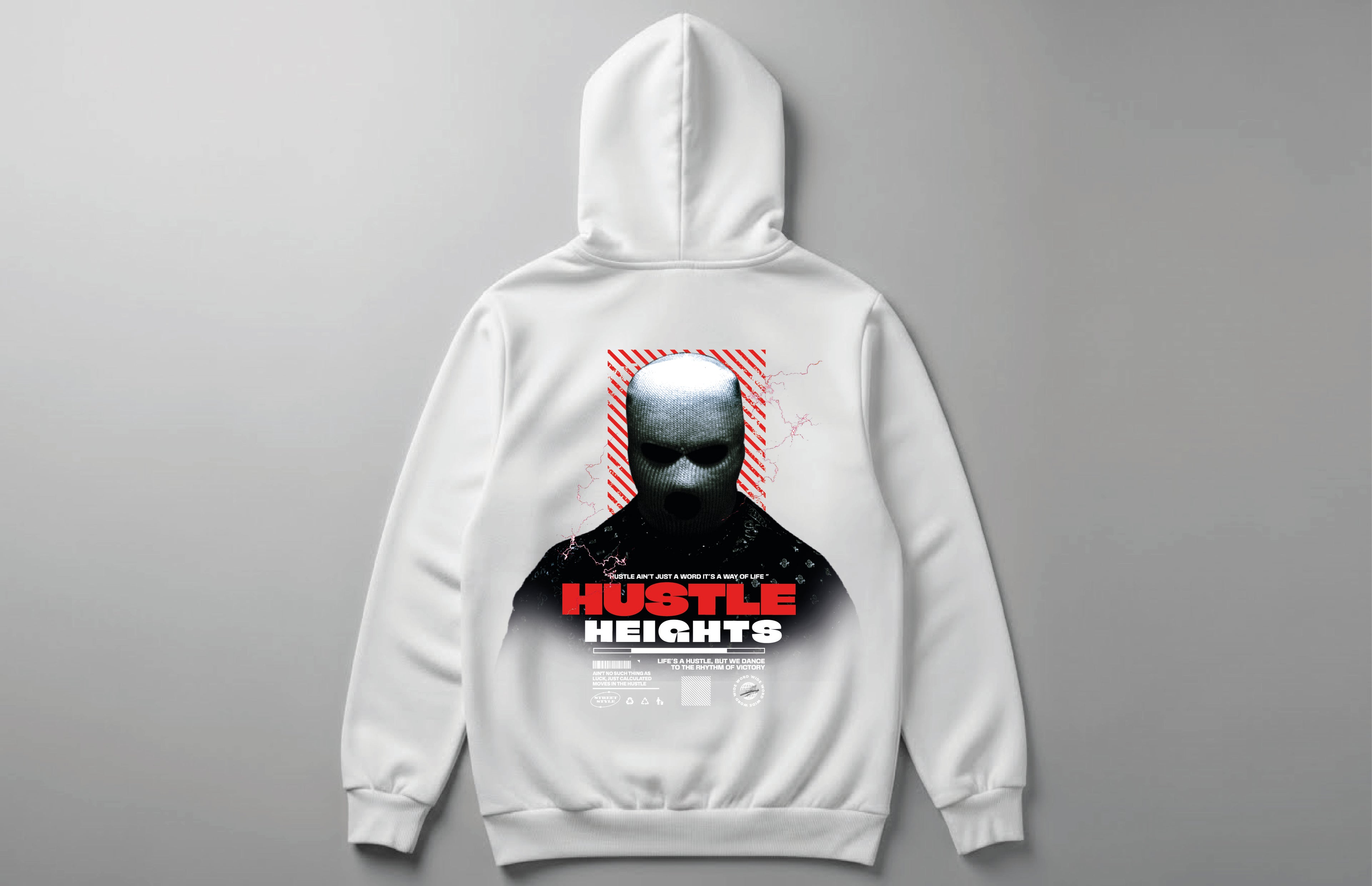 Hustle Heıghts - Unisex Sırt Baskılı Unisex Hoodie - Regular Kalıp
