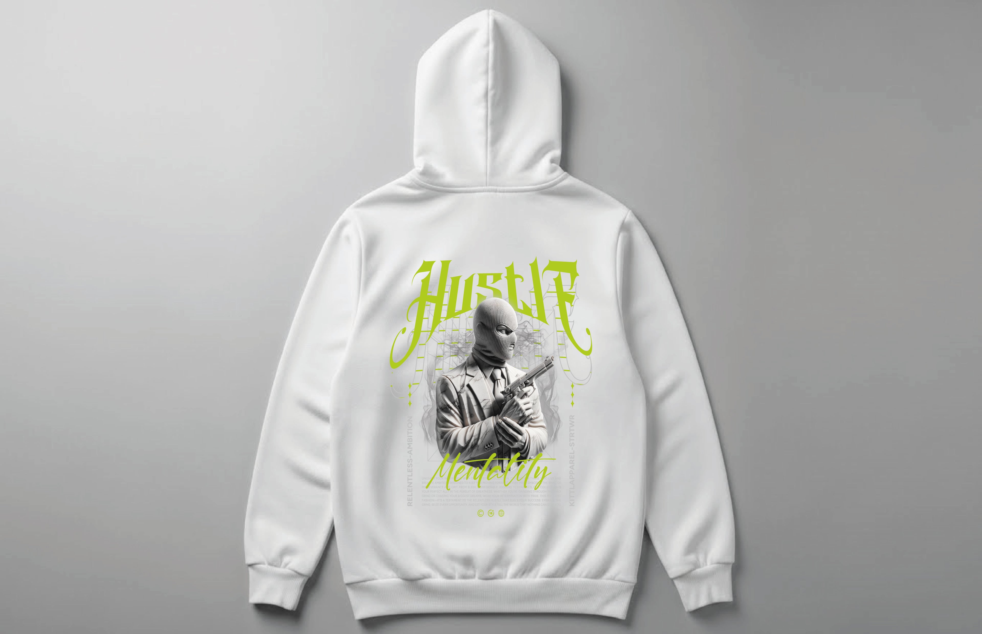 With Mask - Unisex Sırt Baskılı Unisex Hoodie - Regular Kalıp