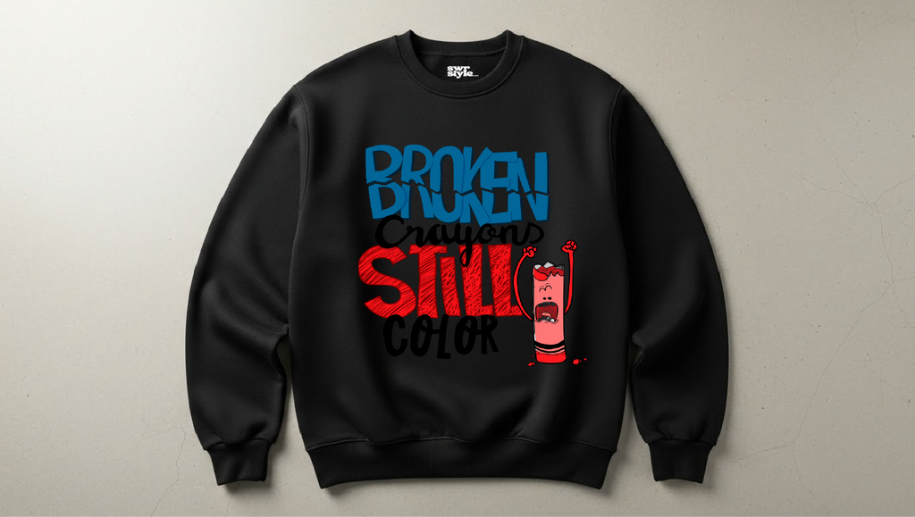 Broken - Baskılı Unisex Sweatshirt - Regular Kalıp