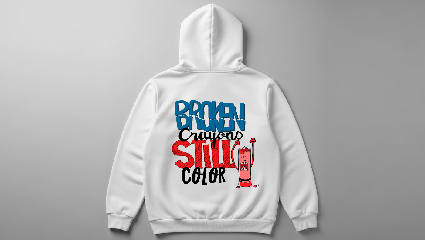 Broken - Ön Arka Baskılı Unisex Hoodie - Regular Kalıp