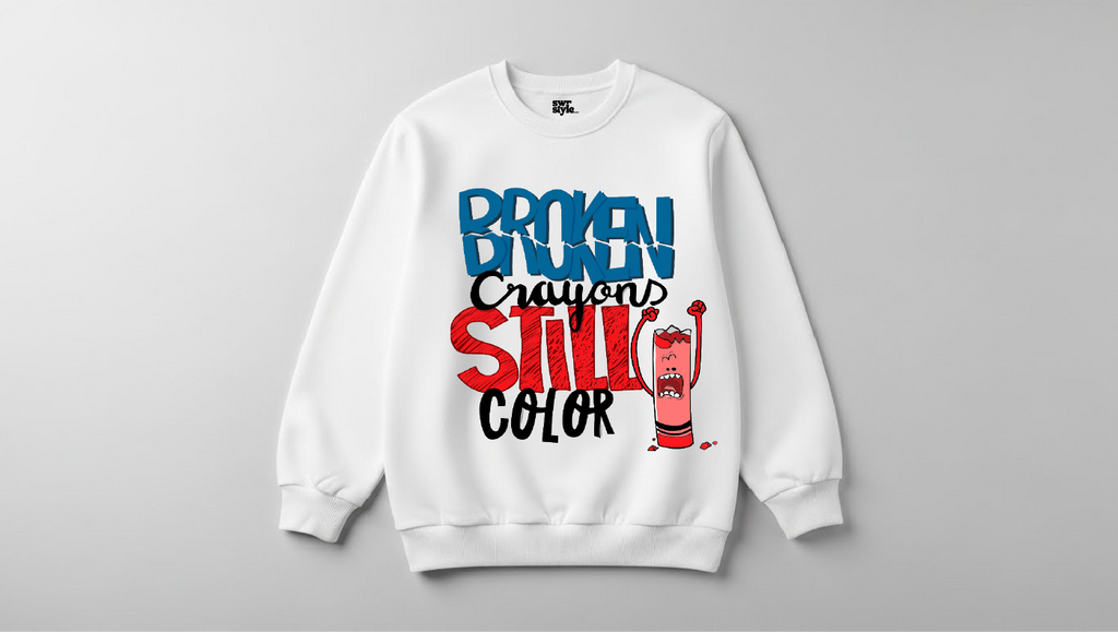 Broken - Baskılı Unisex Sweatshirt - Regular Kalıp