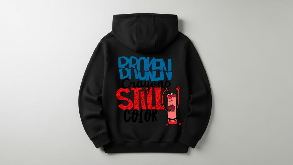 Broken - Ön Arka Baskılı Unisex Hoodie - Regular Kalıp