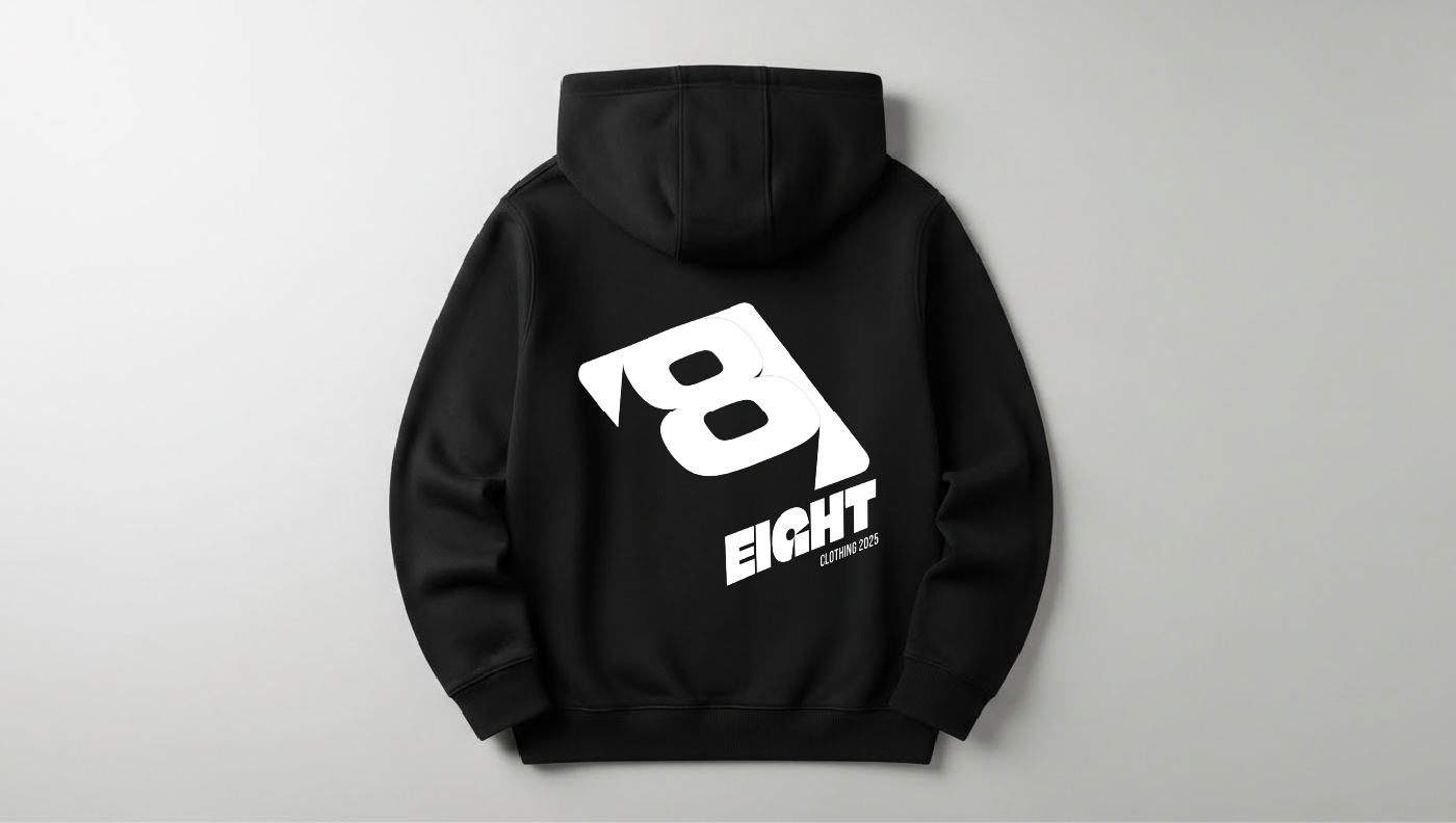 Eight - Baskılı Unisex Hoodie - Regular Kalıp
