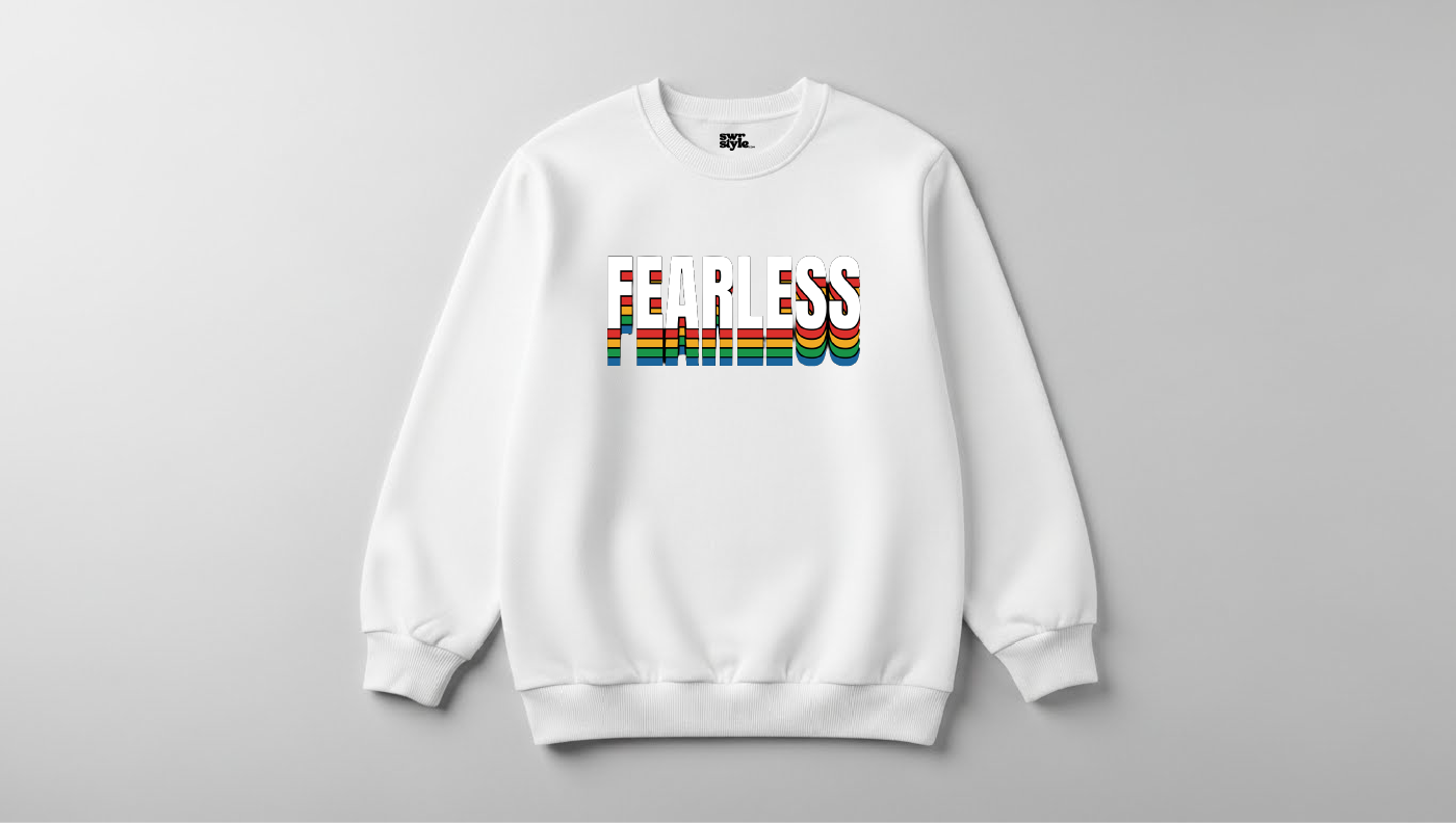 Fearless - Baskılı Kadın Sweatshirt - Regular Kalıp