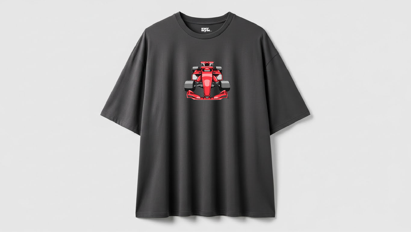 Formula 1 - Baskılı Unisex Tişört - Oversize Kalıp