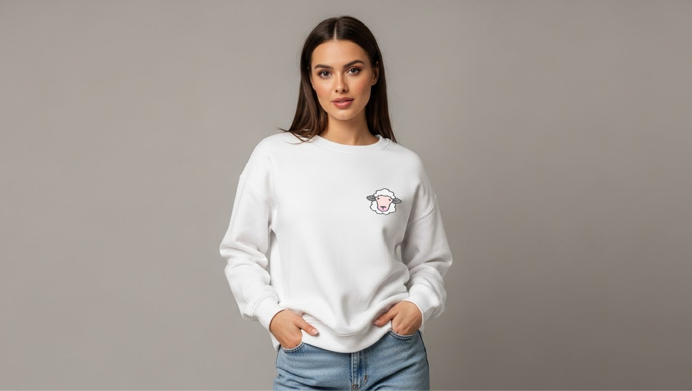 Sheep - Baskılı Kadın Sweatshirt - Regular Kalıp