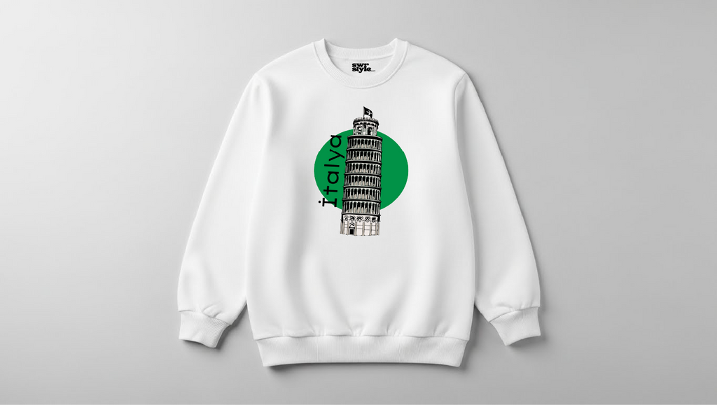 İtalya - Baskılı Unisex sweatshirt - Regular Kalıp
