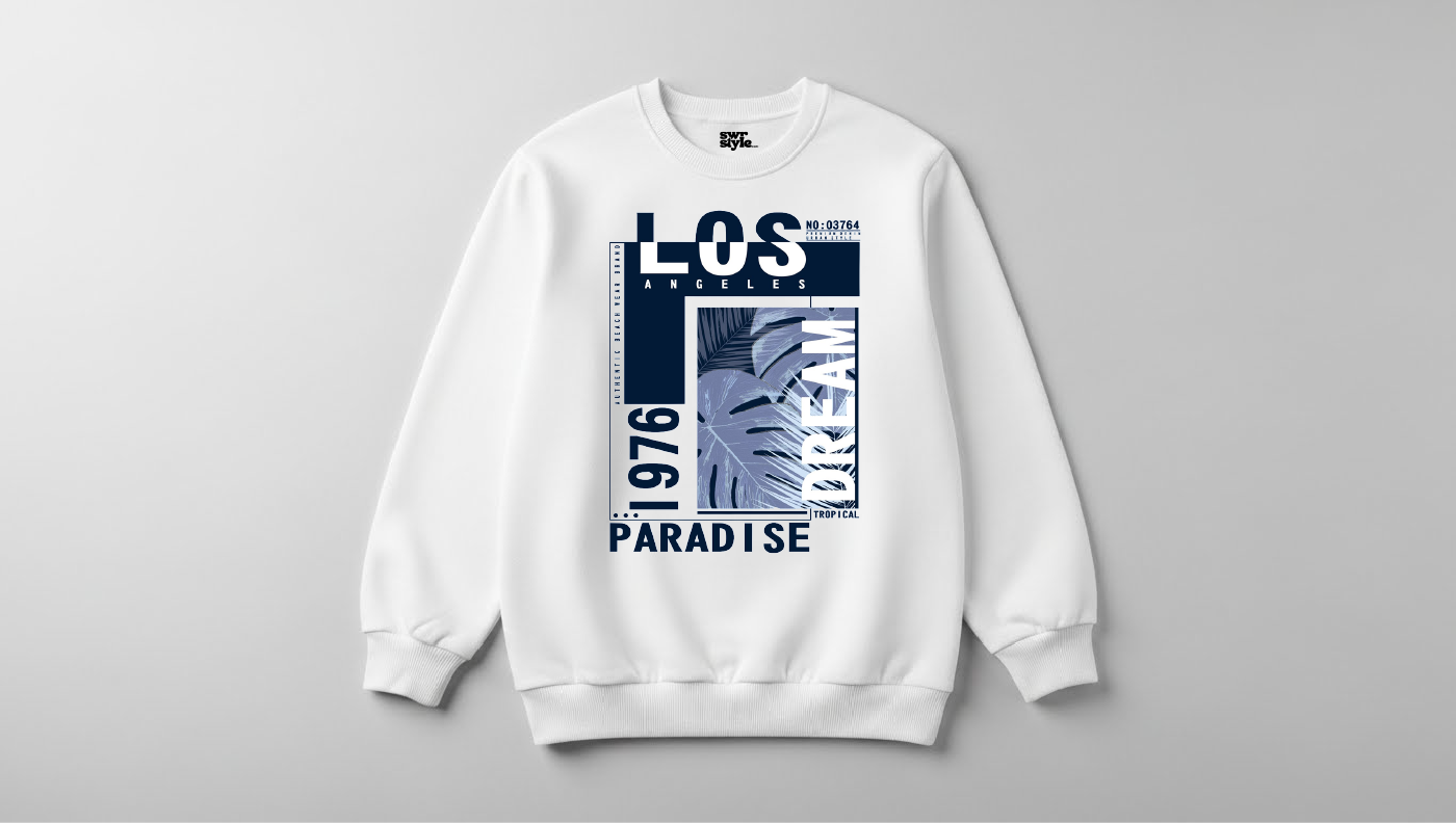 Los Angles - Baskılı Unisex Sweatshirt - Regular Kalıp