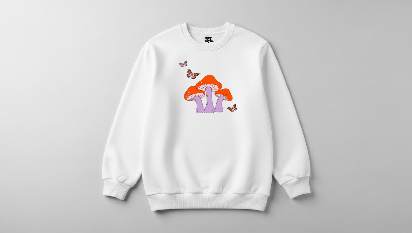 Mushroom - Baskılı Kadın Sweatshirt - Regular Kalıp