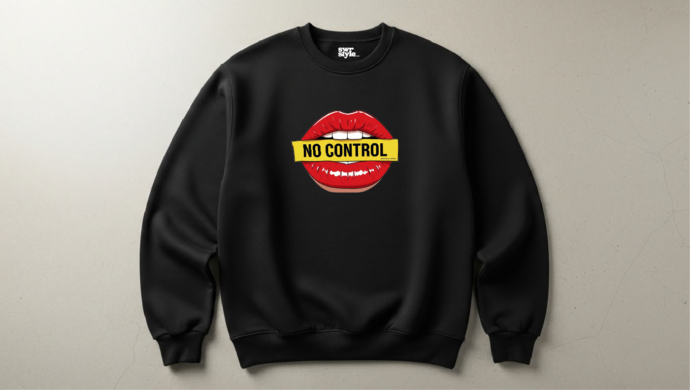 No Control - Baskılı Kadın Sweatshirt - Regular Kalıp