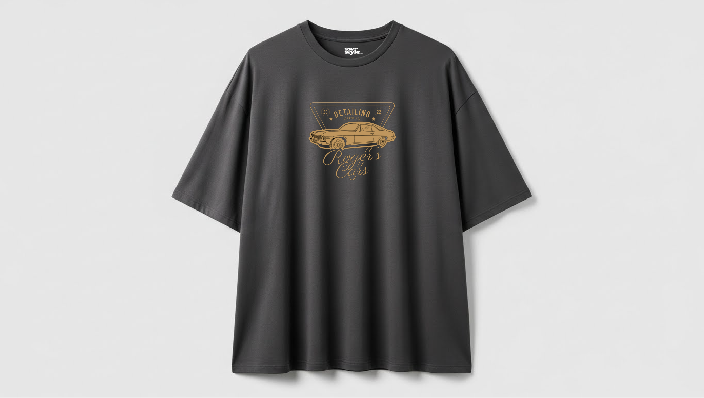 Roger's Car - Baskılı Tişört - Oversize Kalıp