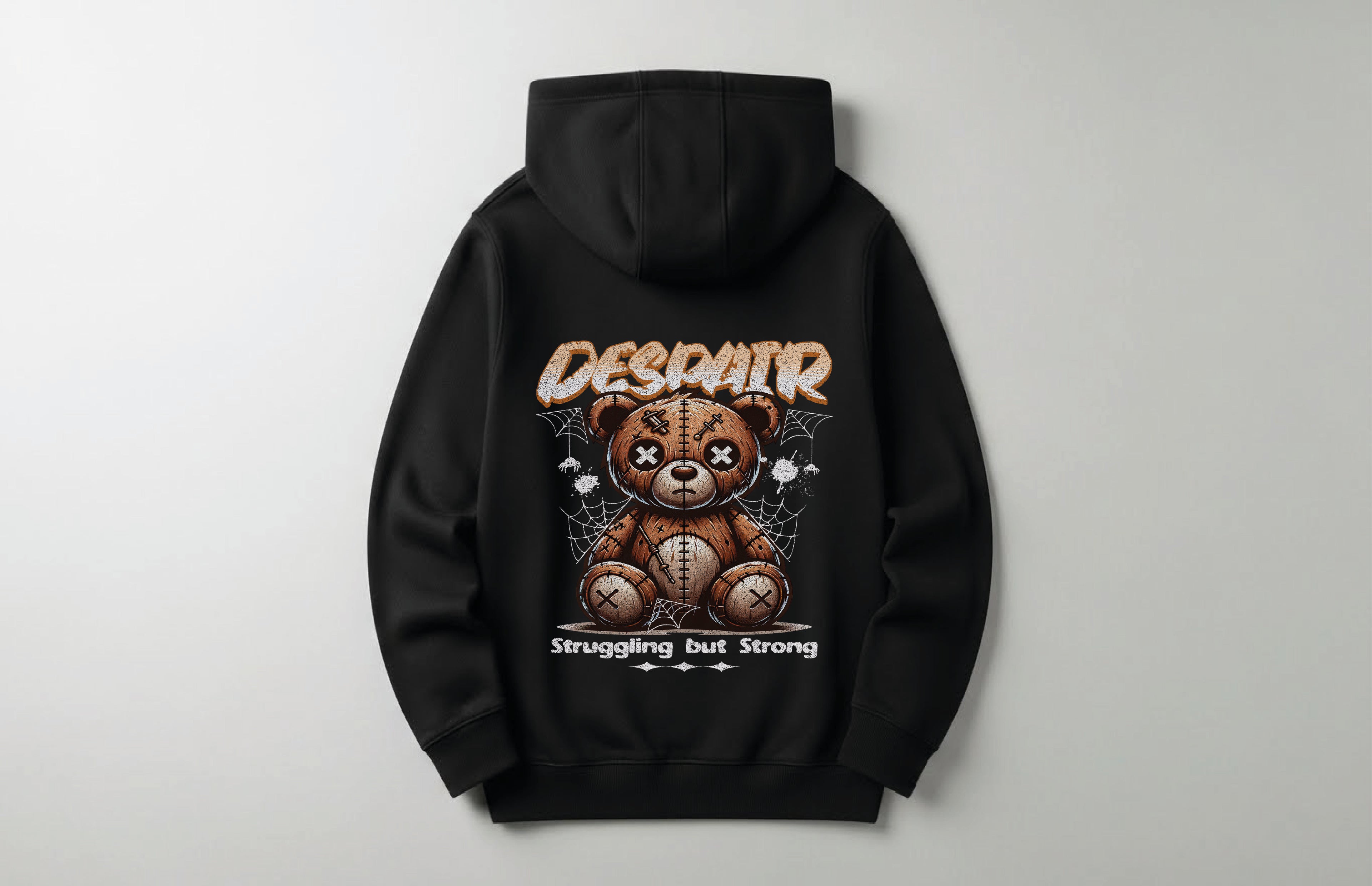 Bear Despair - Sırt Baskılı Unisex Hoodie - Regular Kalıp
