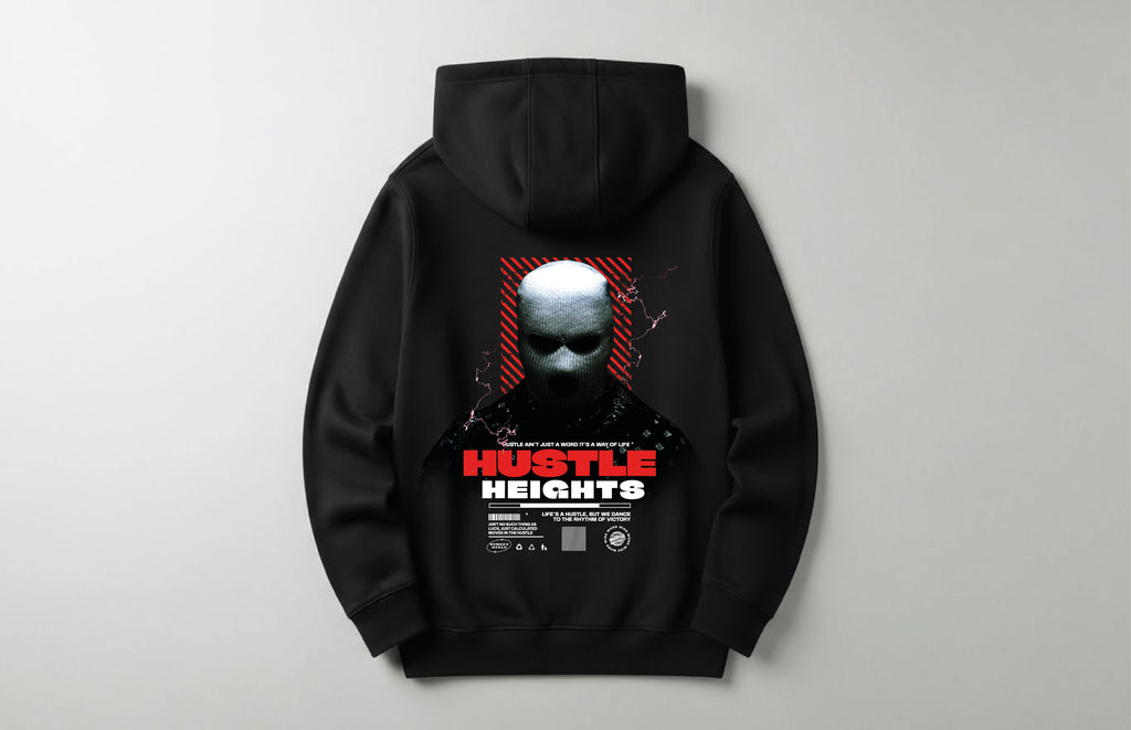 Hustle Heıghts - Unisex Sırt Baskılı Unisex Hoodie - Regular Kalıp