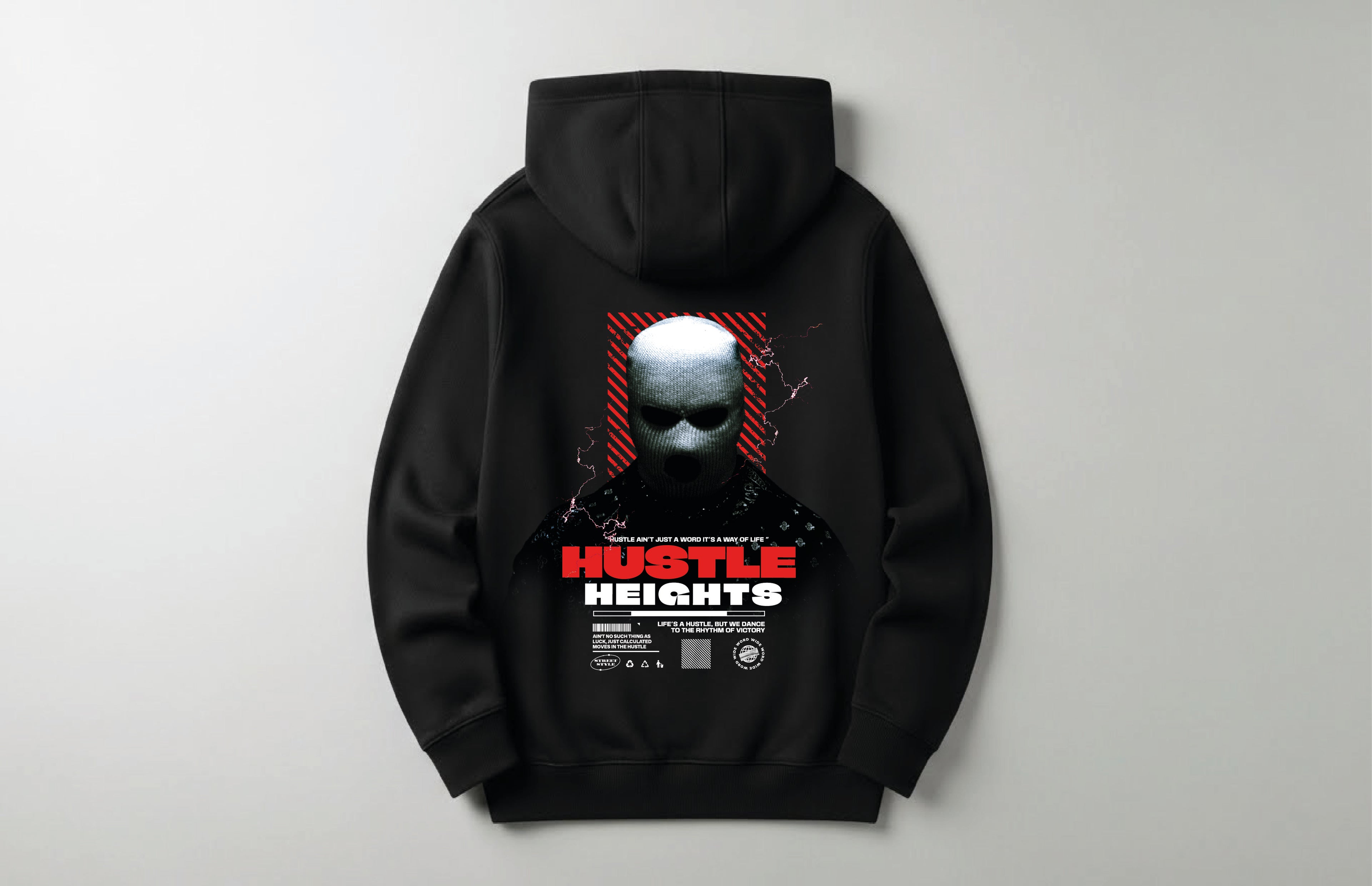 Hustle Heıghts - Unisex Sırt Baskılı Unisex Hoodie - Regular Kalıp