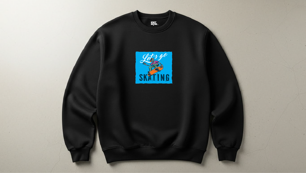 Skating - Baskılı Unisex Sweatshirt - Regular Kalıp