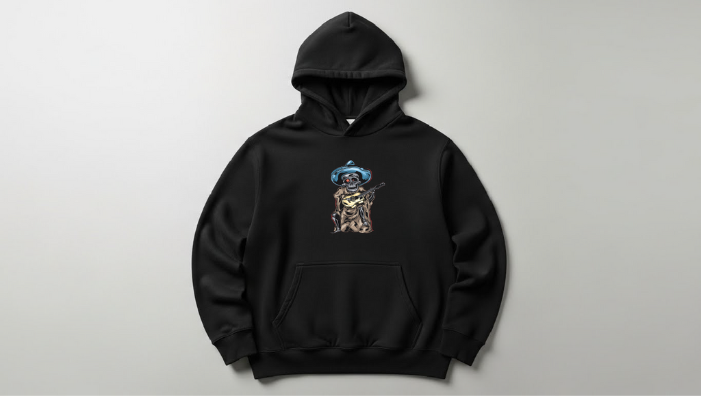 Skull - Baskılı Unisex Hoodie - Regular Kalıp