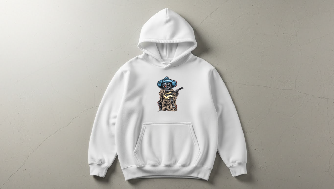 Skull - Baskılı Unisex Hoodie - Regular Kalıp