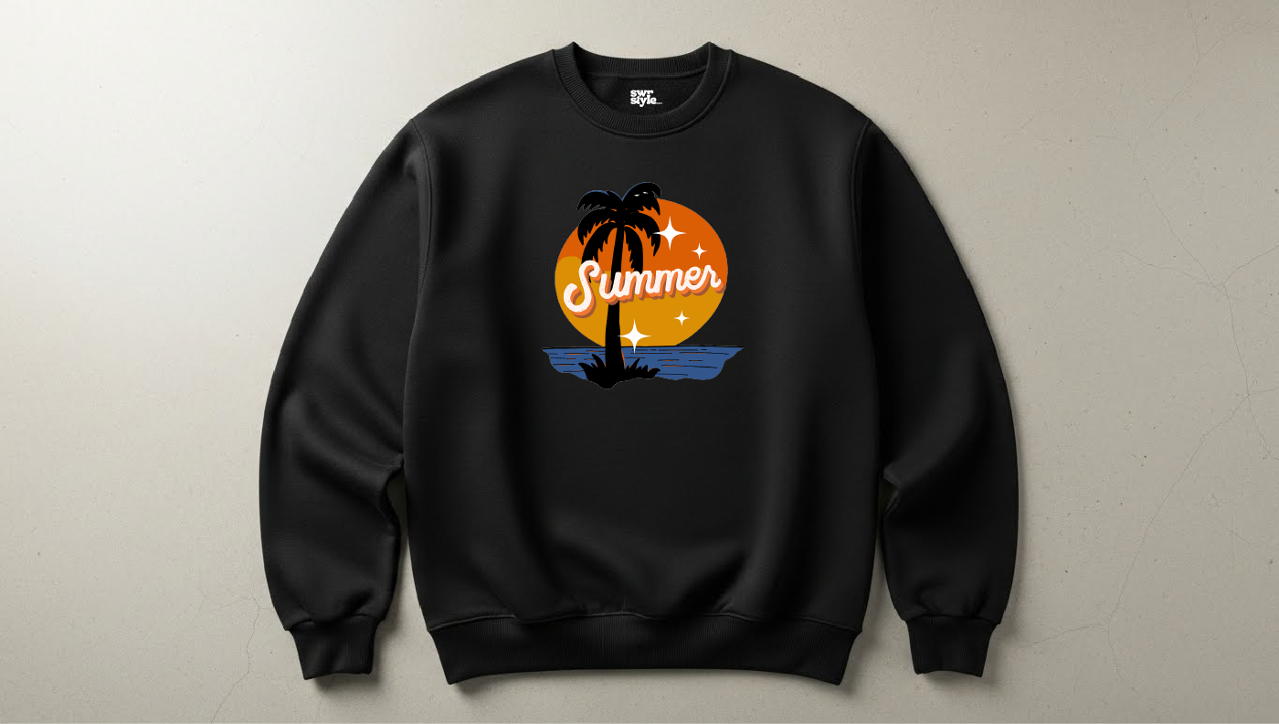 Summer - Baskılı Unisex Sweatshirt - Regular Kalıp