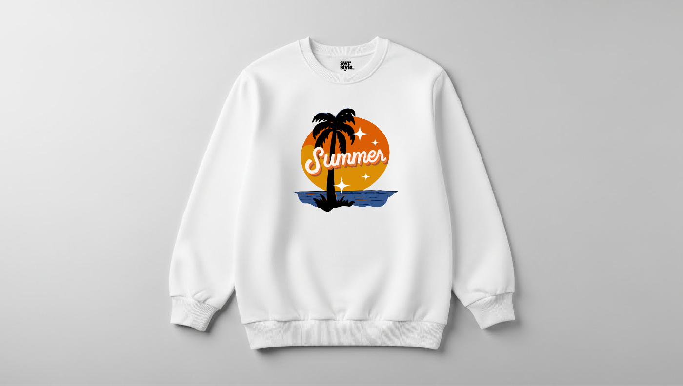 Summer - Baskılı Unisex Sweatshirt - Regular Kalıp