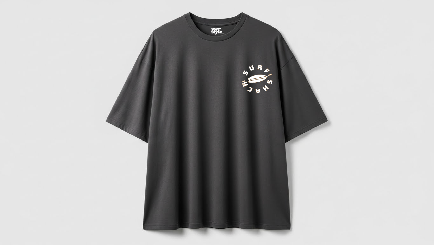 Surf Shack - Baskılı Unisex Tişört - Oversize kalıp