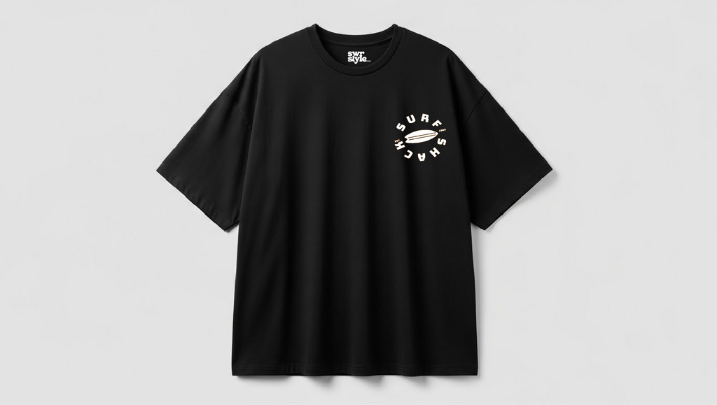 Surf Shack - Baskılı Unisex Tişört - Oversize kalıp