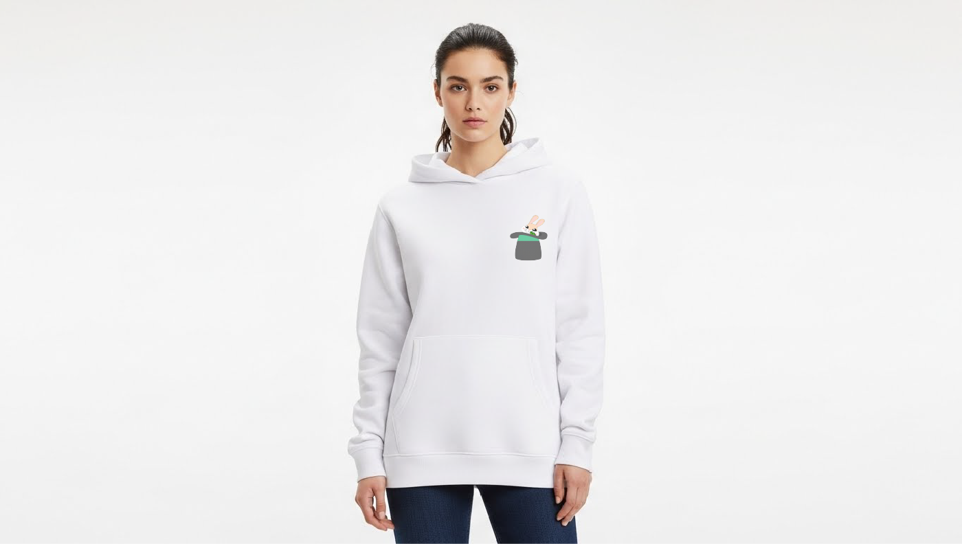 Rabbit - Baskılı Kadın Hoodie - Regular Kalıp