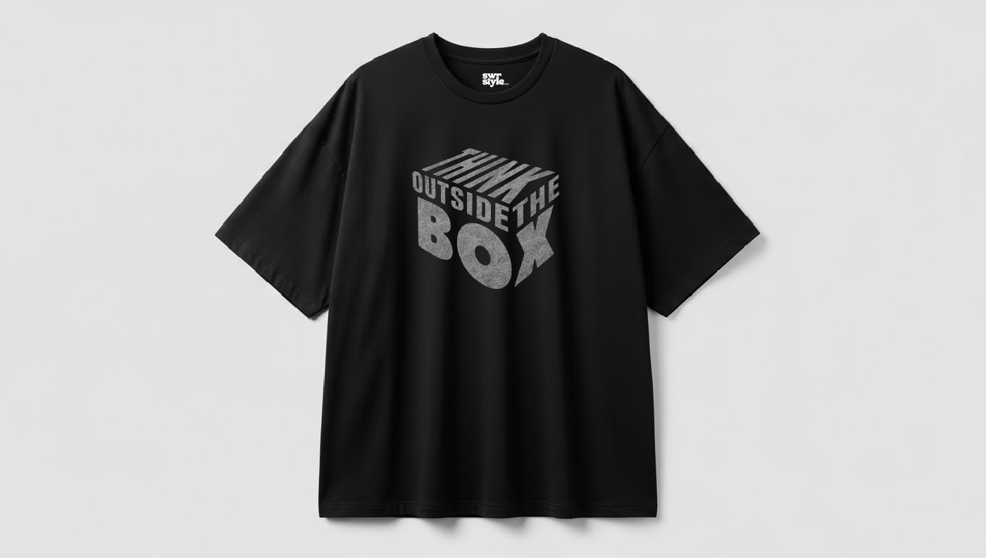 The Box - Baskılı Unisex Tişört - Oversize Kalıp