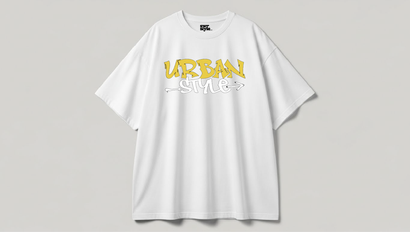 Urban Style - Baskılı Unisex Tişört - Oversize Kalıp