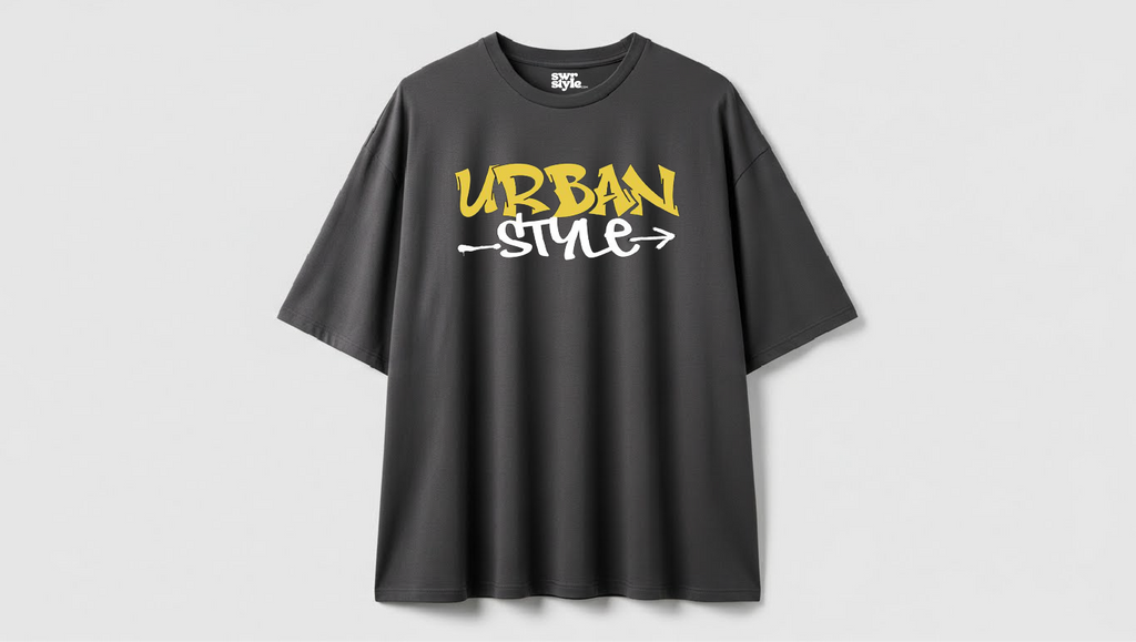 Urban Style - Baskılı Unisex Tişört - Oversize Kalıp